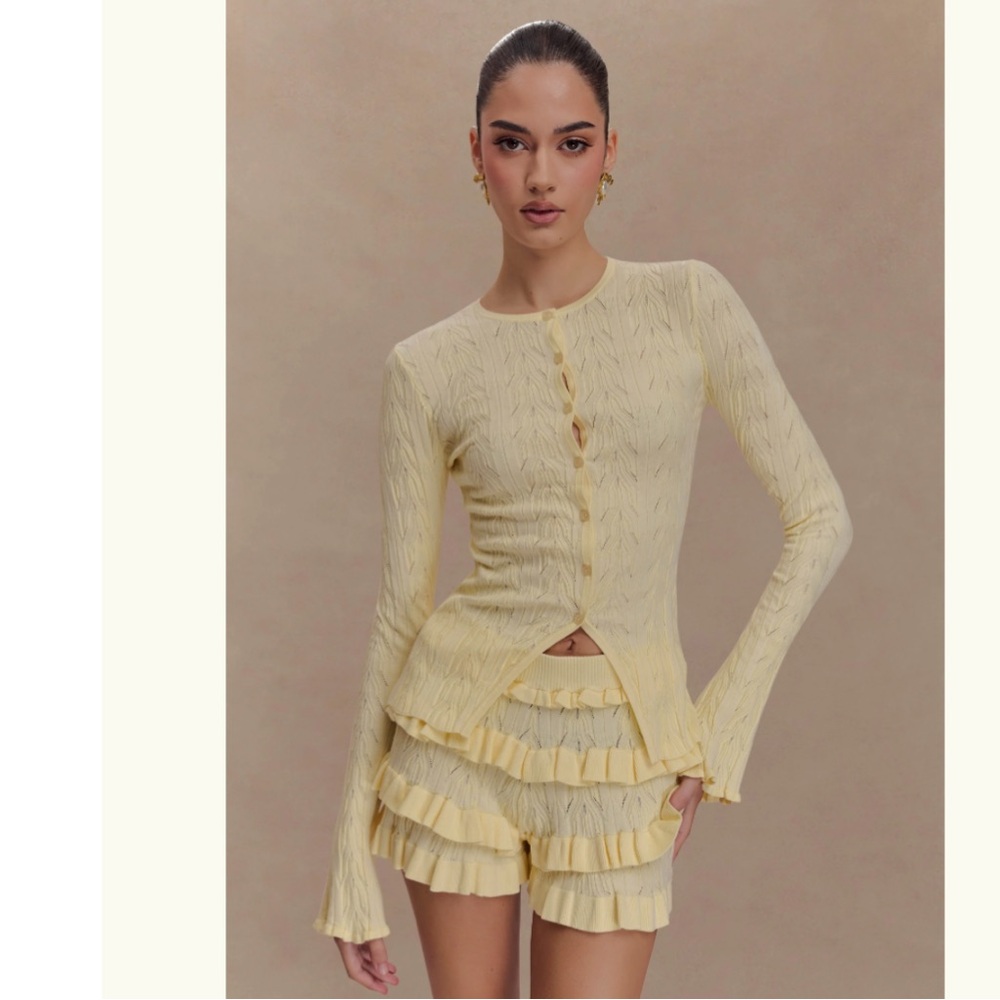 Butter Yellow Cardigan Set